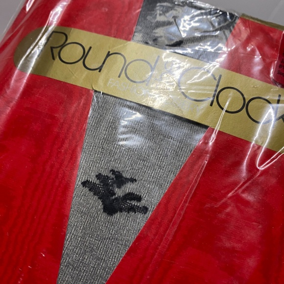 * Round the clock fashion hosiery CD black with embroiderer detail 1980 vintage - Picture 5 of 6